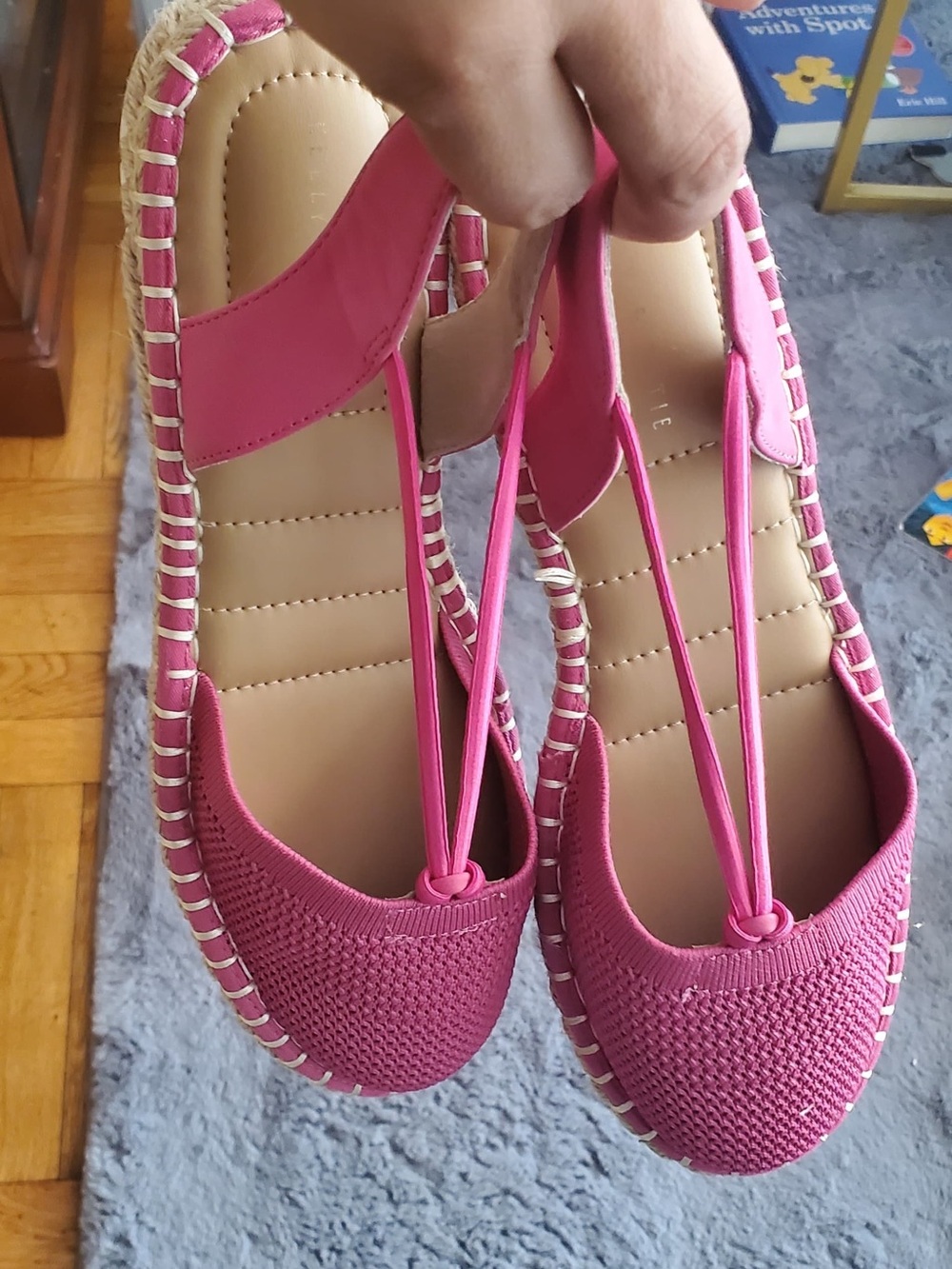 Kelly & Katie Pink Knit Slingback Espadrilles - Picture 4 of 7